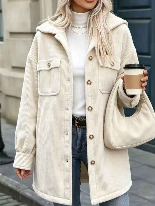Corduroy Button-Down Outerwear - Bitsy Gypsy Boutique