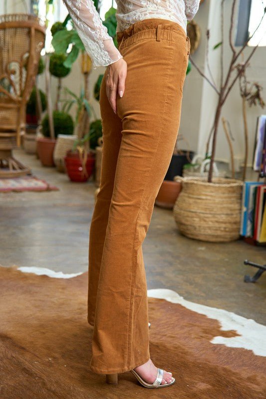 CORDUROY FLARE PANTS JJB5029 - Bitsy Gypsy Boutique