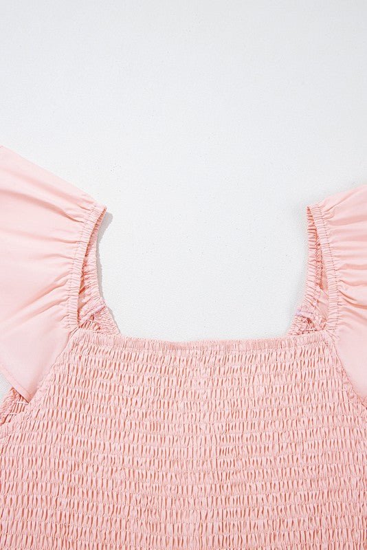 Cotton Flutter Smocked High Waist Ruffle Maxi - Bitsy Gypsy Boutique