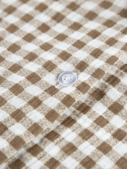 Cotton Gingham Button Front Ruffle Trim Lounge Set - Bitsy Gypsy Boutique