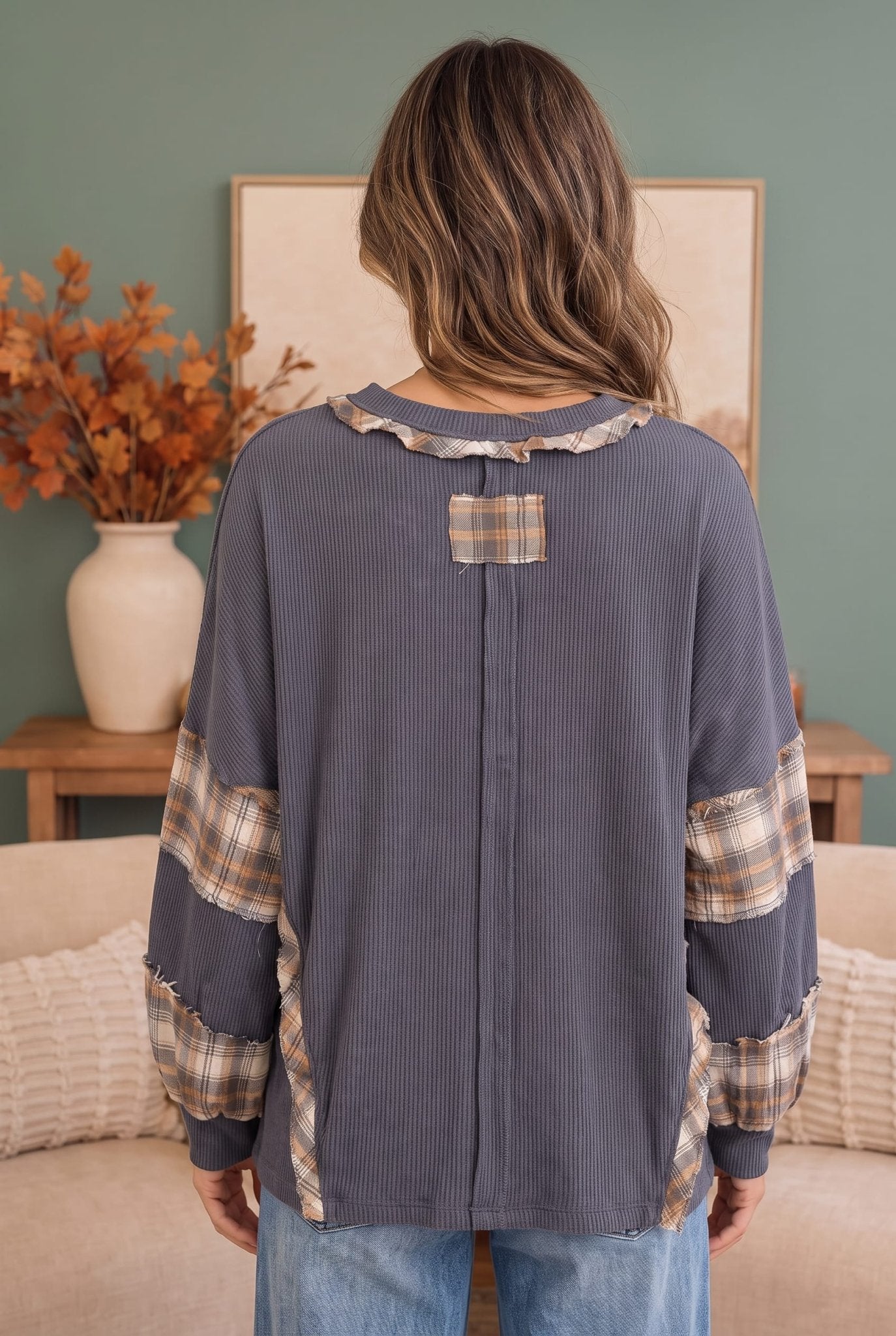 Country Chic Waffle Knit Top - Bitsy Gypsy Boutique