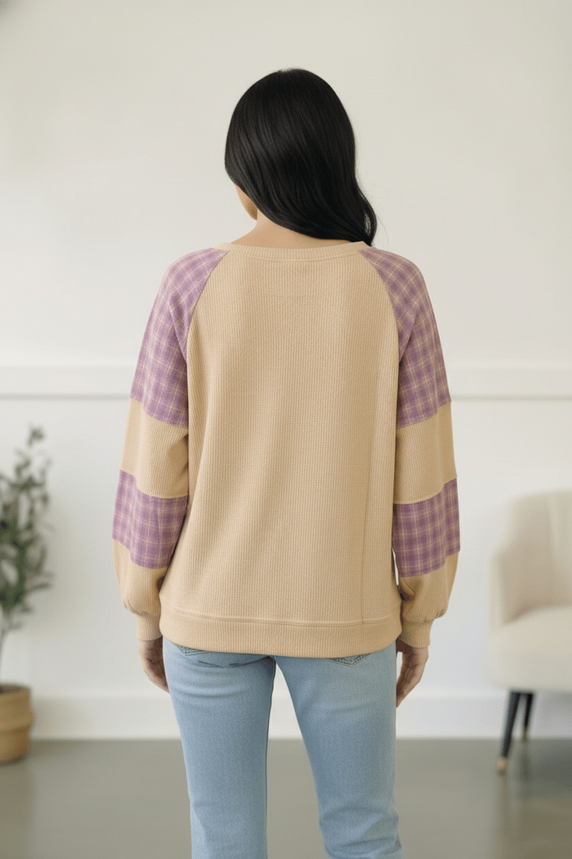 Country Cozy Oatmeal Long Sleeve Thermal - Bitsy Gypsy Boutique