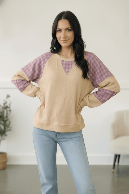 Country Cozy Oatmeal Long Sleeve Thermal - Bitsy Gypsy Boutique