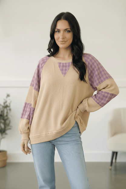 Country Cozy Oatmeal Long Sleeve Thermal - Bitsy Gypsy Boutique