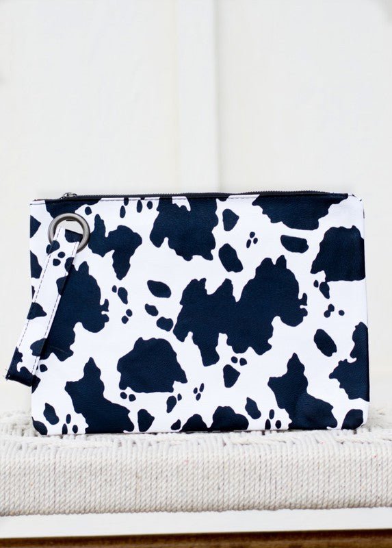 Cow Print Oversized Everyday Clutch - Bitsy Gypsy Boutique