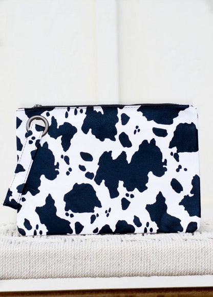Cow Print Oversized Everyday Clutch - Bitsy Gypsy Boutique