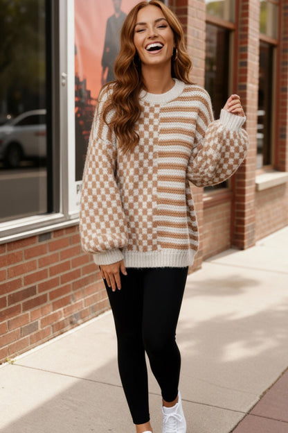 Cozy Crossroads Taupe Sweater - Bitsy Gypsy Boutique