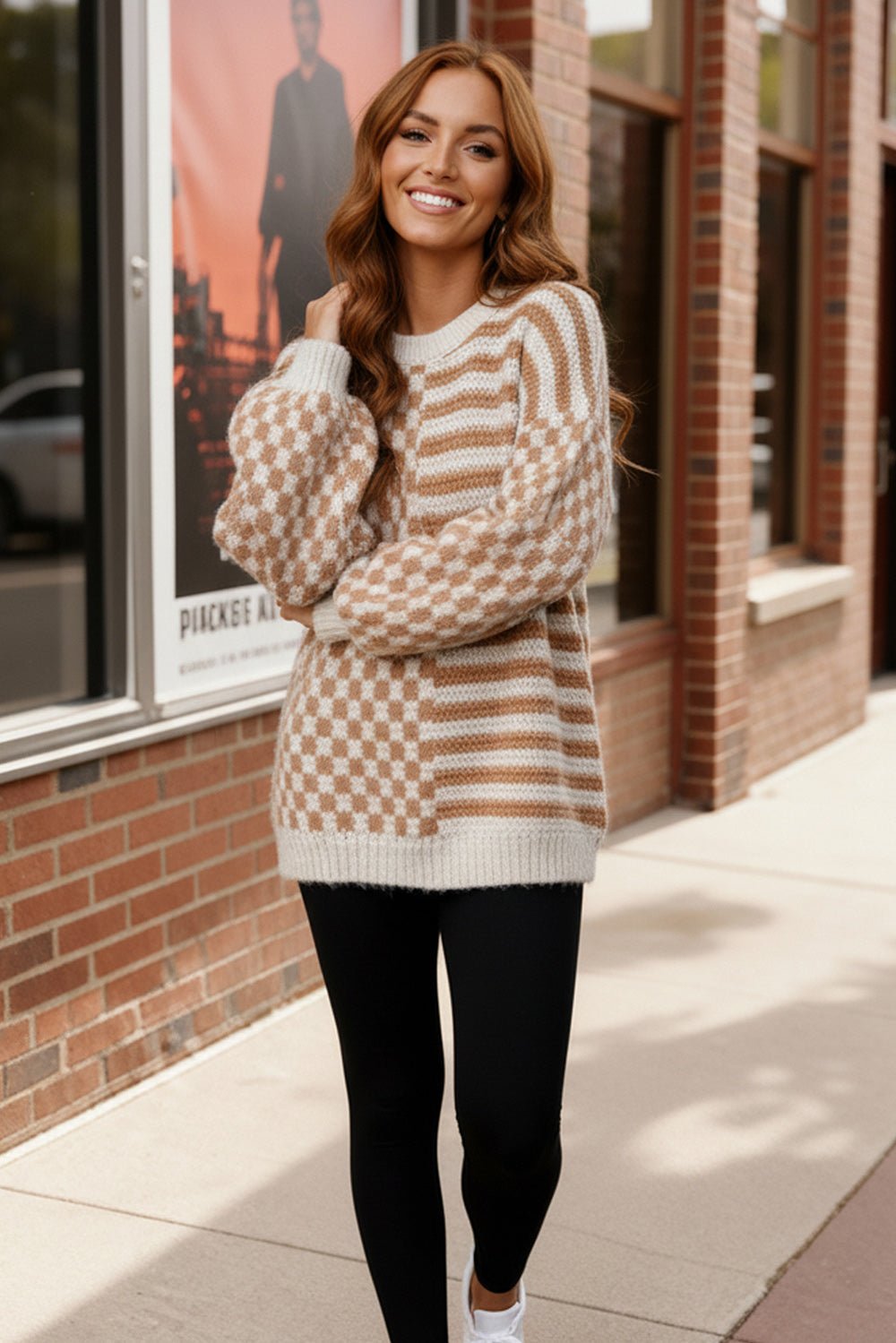 Cozy Crossroads Taupe Sweater - Bitsy Gypsy Boutique
