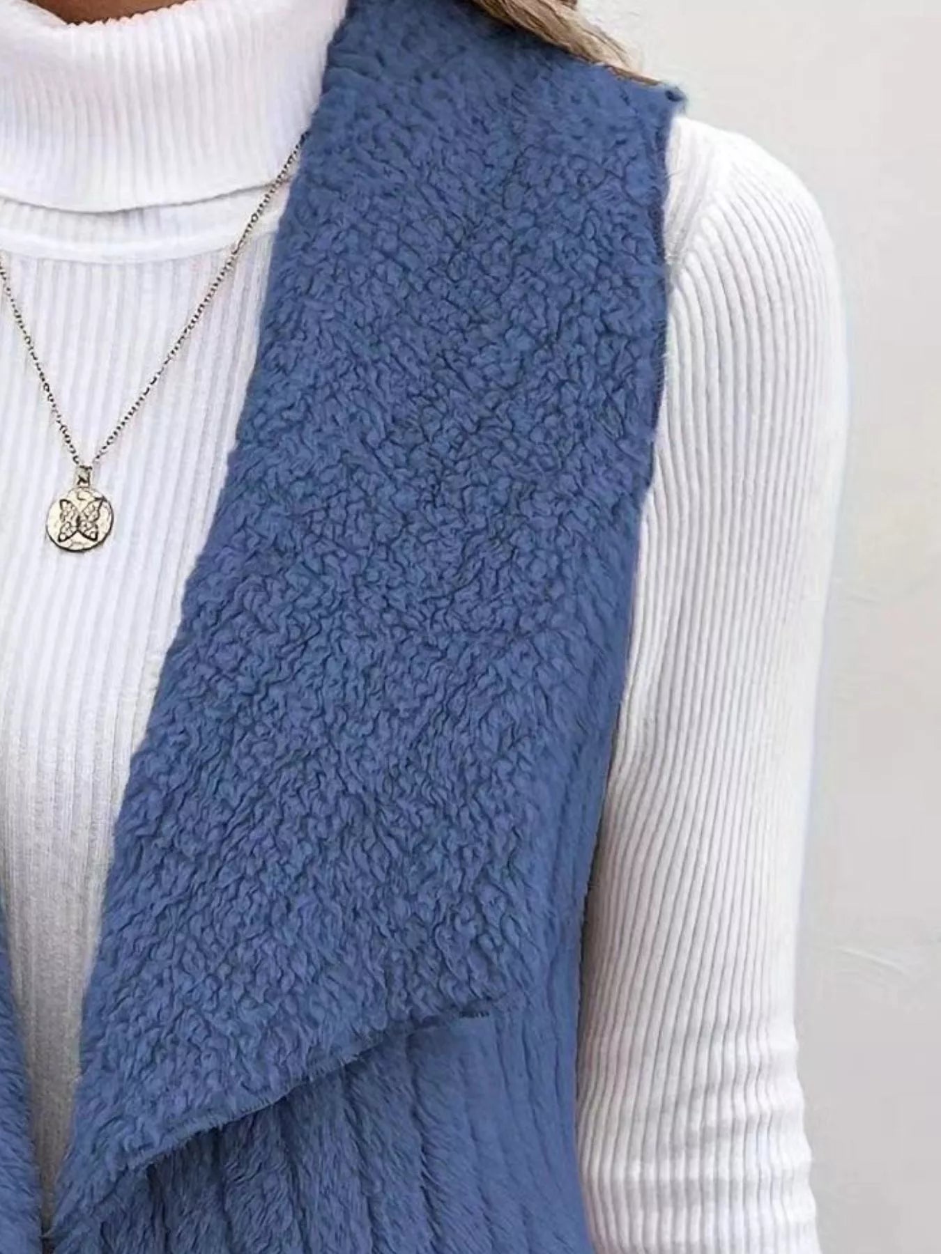 Cozy Fleece Open Front Vest Coat - Bitsy Gypsy Boutique