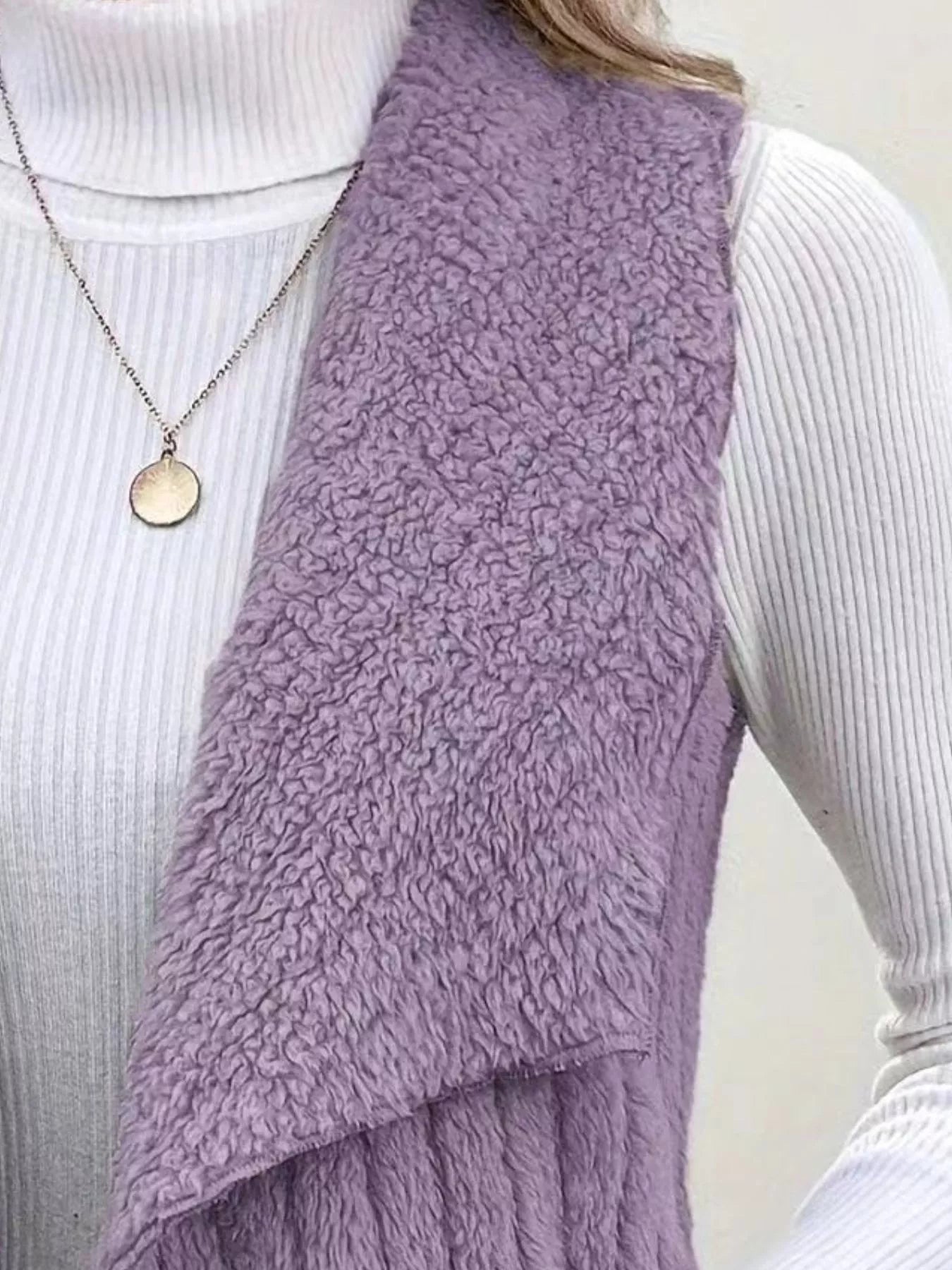 Cozy Fleece Open Front Vest Coat - Bitsy Gypsy Boutique