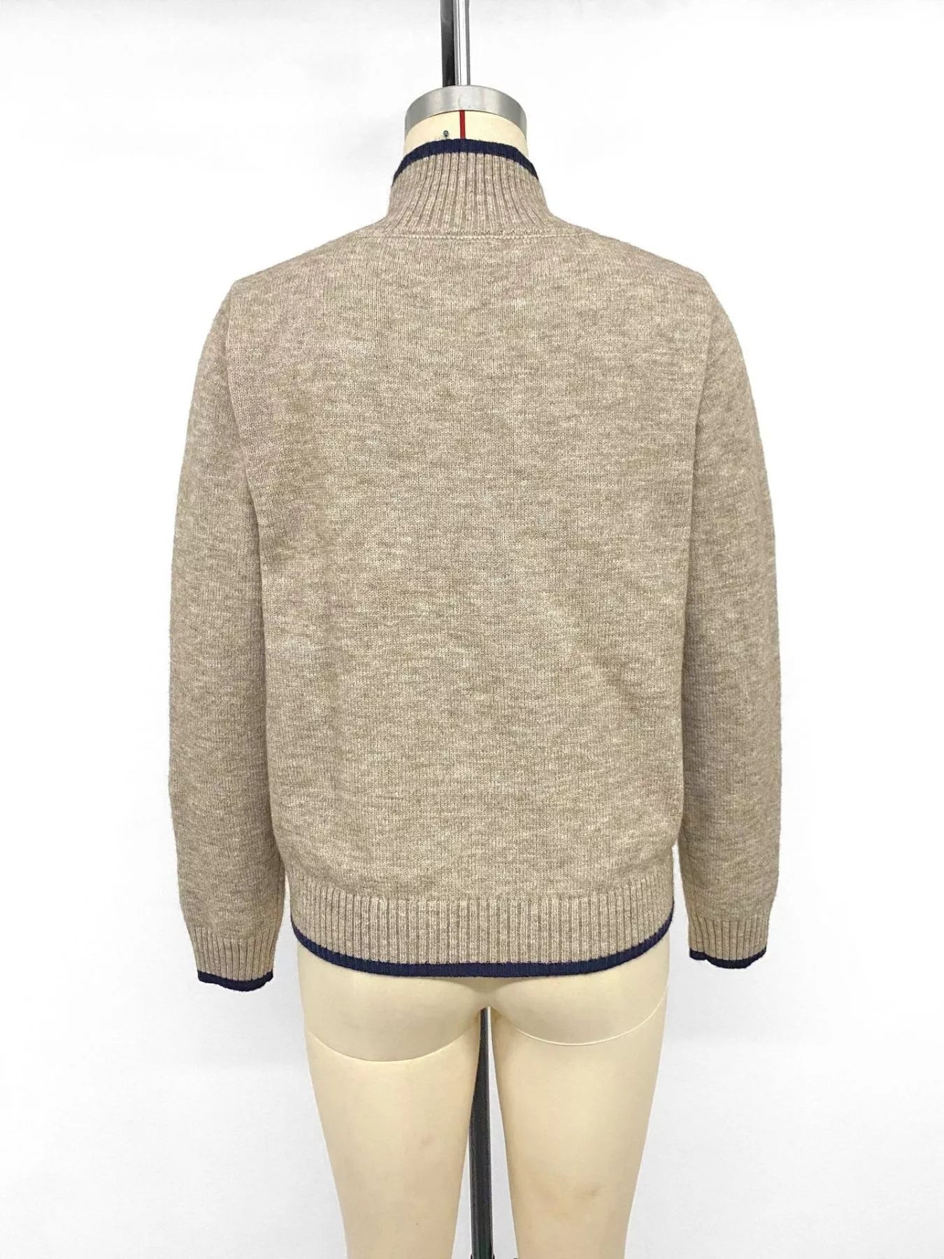 Cozy Mock Neck Sweater with Contrast Trim - Bitsy Gypsy Boutique