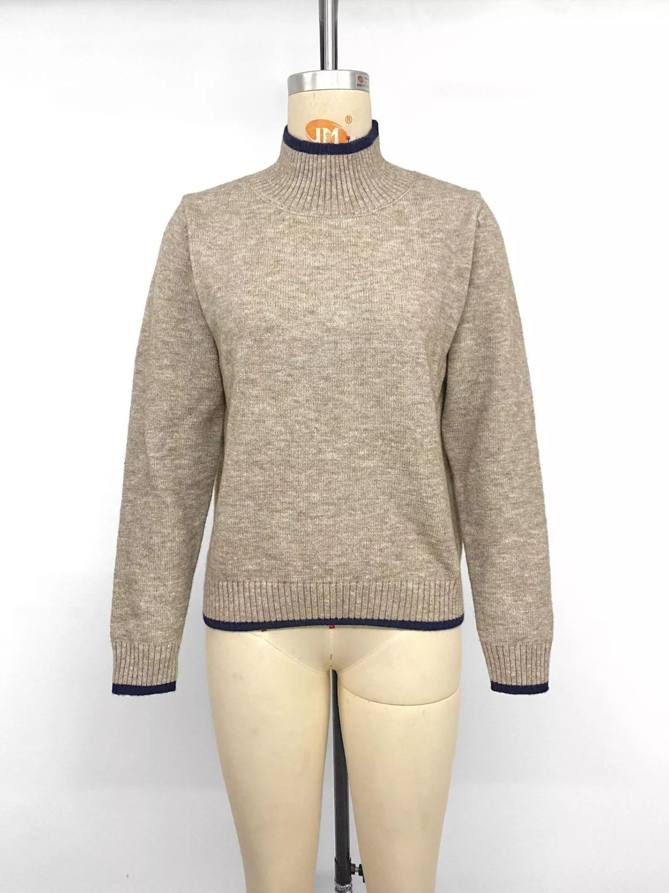 Cozy Mock Neck Sweater with Contrast Trim - Bitsy Gypsy Boutique