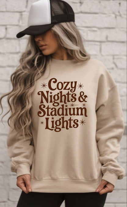 Cozy Nights and Stadium Lights Graphic Sweatshirt - Bitsy Gypsy Boutique