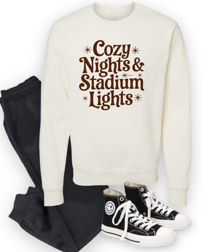 Cozy Nights and Stadium Lights Graphic Sweatshirt - Bitsy Gypsy Boutique