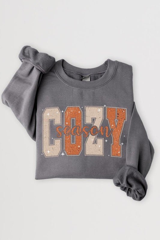 Cozy Season Graphic Fleece Sweatshirts - Bitsy Gypsy Boutique