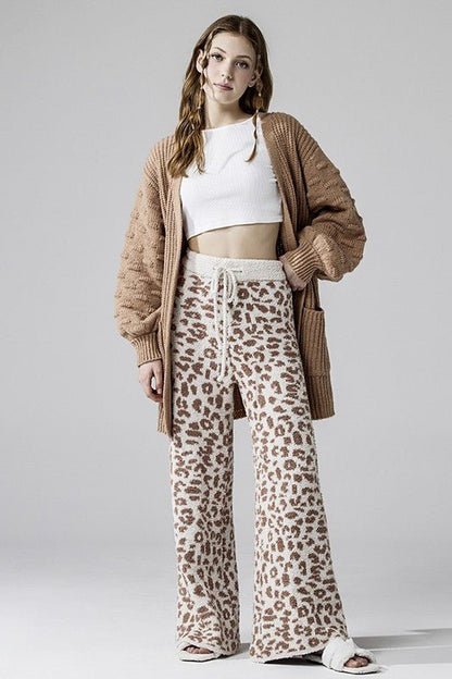 Cozy Warm Soft Leopard Fuzzy Lounge Pants - Bitsy Gypsy Boutique