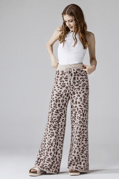 Cozy Warm Soft Leopard Fuzzy Lounge Pants - Bitsy Gypsy Boutique