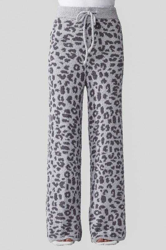 Cozy Warm Soft Leopard Fuzzy Lounge Pants - Bitsy Gypsy Boutique
