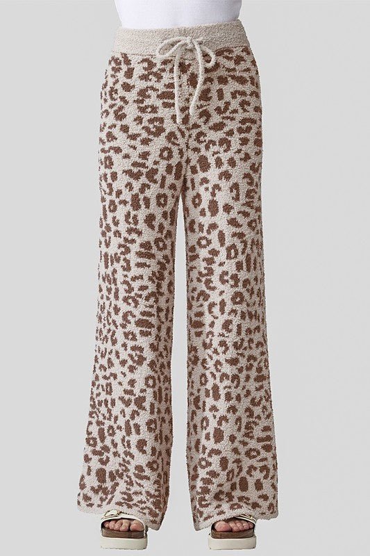 Cozy Warm Soft Leopard Fuzzy Lounge Pants - Bitsy Gypsy Boutique