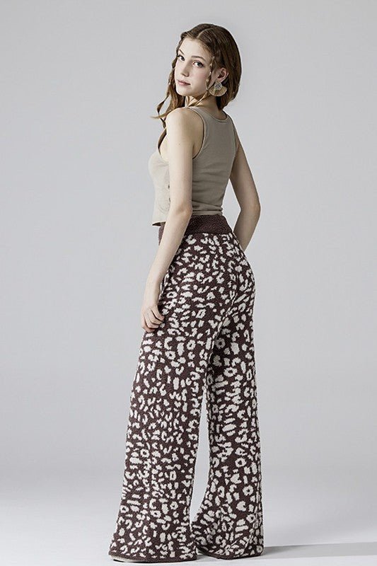 Cozy Warm Soft Leopard Fuzzy Lounge Pants - Bitsy Gypsy Boutique