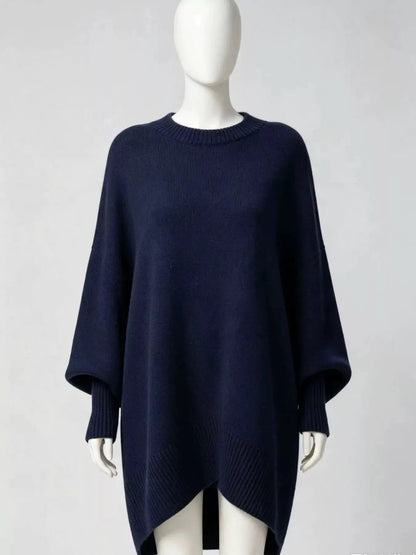 Cream Ribbed Crew Neck Batwing Sweater - Bitsy Gypsy Boutique