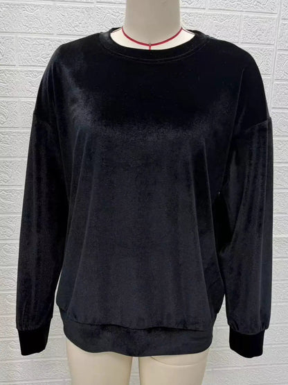 Crew Neck Drop Shoulder Oversized Plus Size Sweatshirt - Bitsy Gypsy Boutique