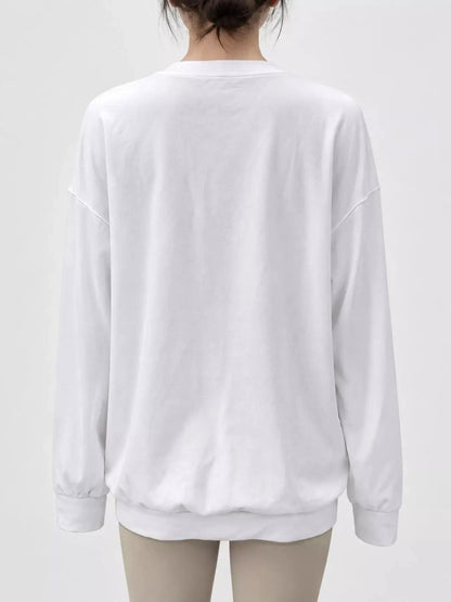 Crew Neck Drop Shoulder Oversized Plus Size Sweatshirt - Bitsy Gypsy Boutique