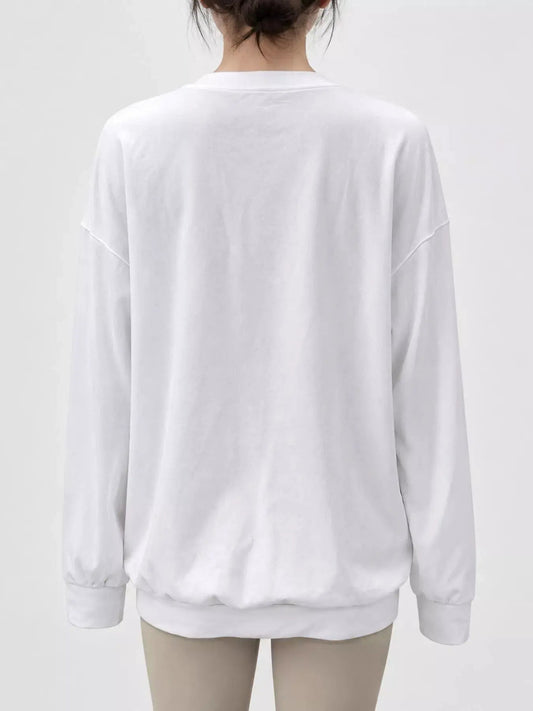 Crew Neck Drop Shoulder Oversized Plus Size Sweatshirt - Bitsy Gypsy Boutique