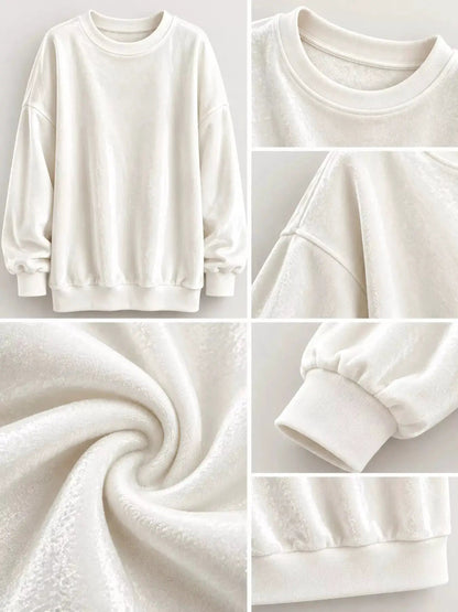 Crew Neck Drop Shoulder Oversized Plus Size Sweatshirt - Bitsy Gypsy Boutique