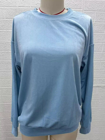 Crew Neck Drop Shoulder Oversized Plus Size Sweatshirt - Bitsy Gypsy Boutique