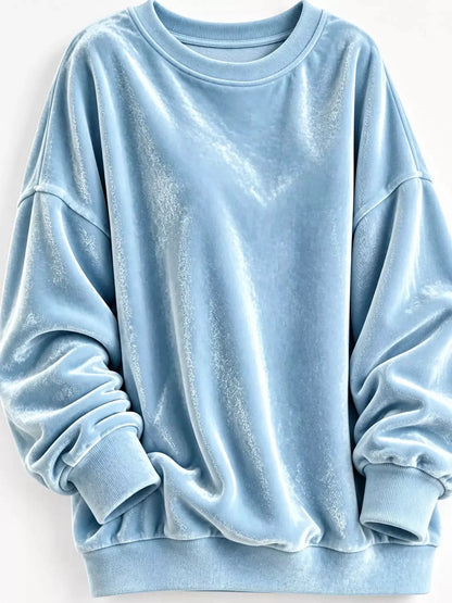 Crew Neck Drop Shoulder Oversized Plus Size Sweatshirt - Bitsy Gypsy Boutique