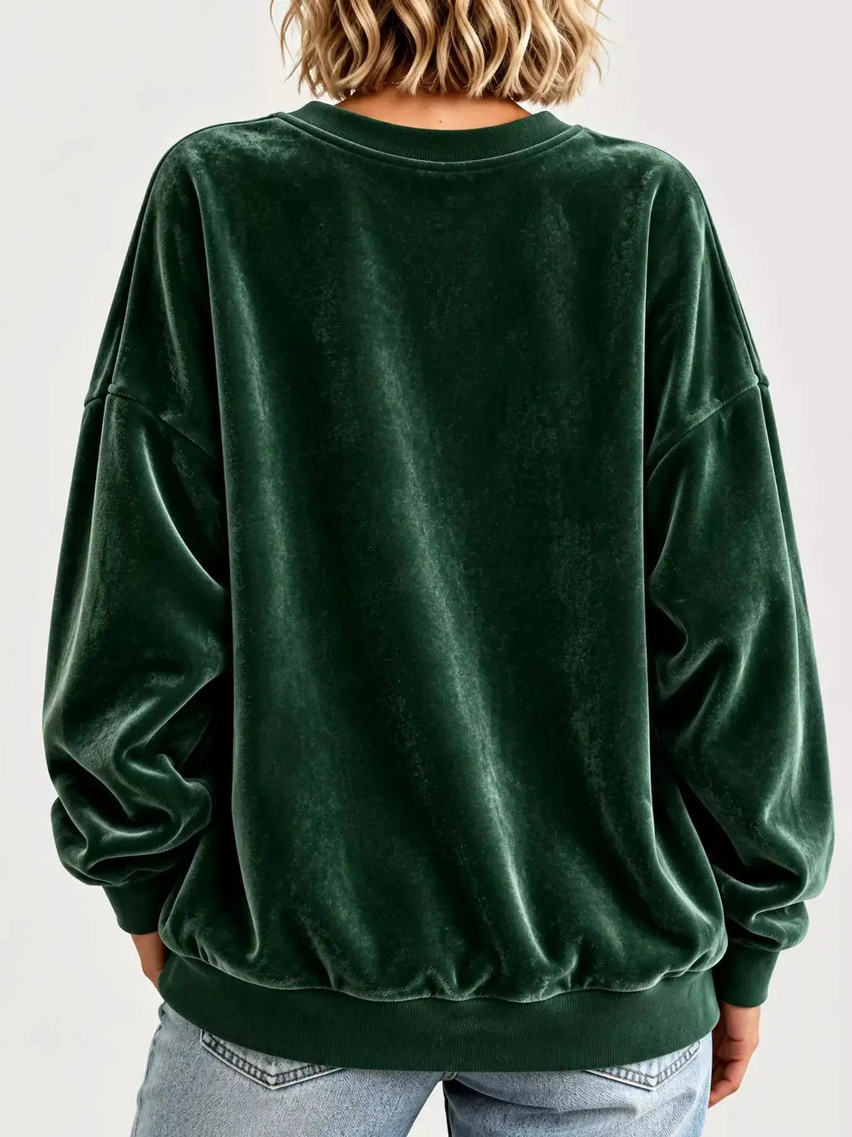 Crew Neck Drop Shoulder Oversized Plus Size Sweatshirt - Bitsy Gypsy Boutique