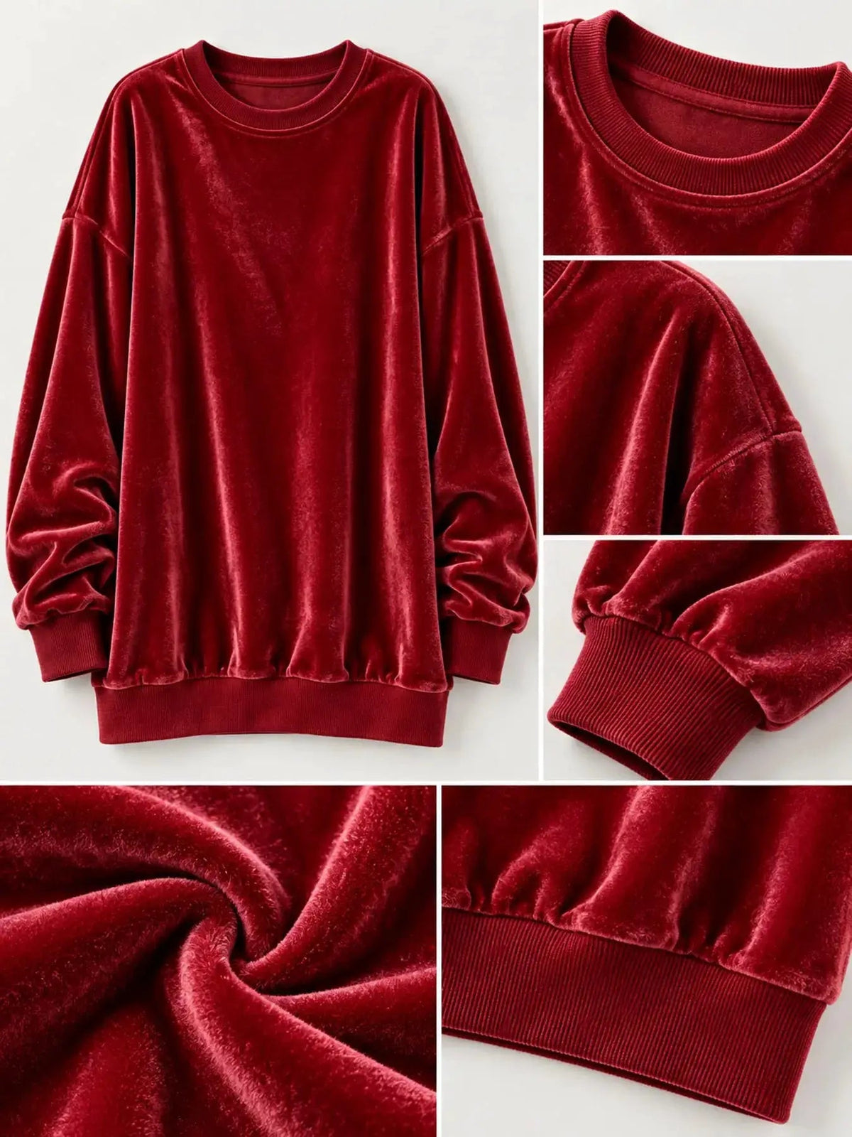 Crew Neck Drop Shoulder Oversized Plus Size Sweatshirt - Bitsy Gypsy Boutique