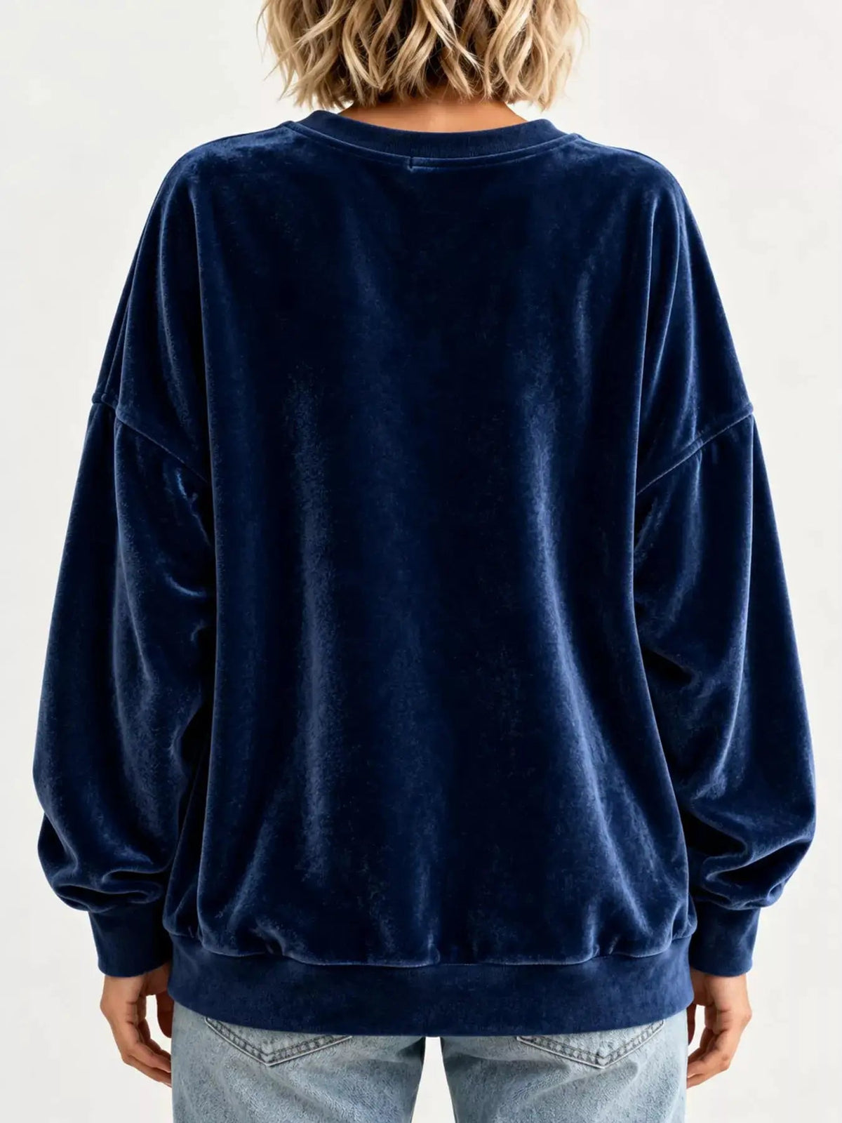 Crew Neck Drop Shoulder Oversized Plus Size Sweatshirt - Bitsy Gypsy Boutique