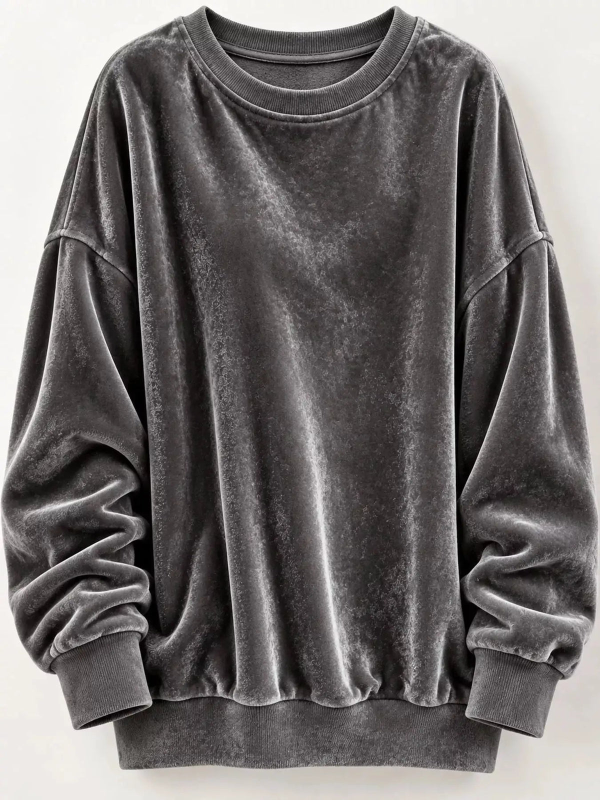 Crew Neck Drop Shoulder Oversized Plus Size Sweatshirt - Bitsy Gypsy Boutique