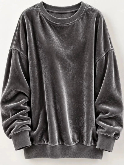Crew Neck Drop Shoulder Oversized Plus Size Sweatshirt - Bitsy Gypsy Boutique