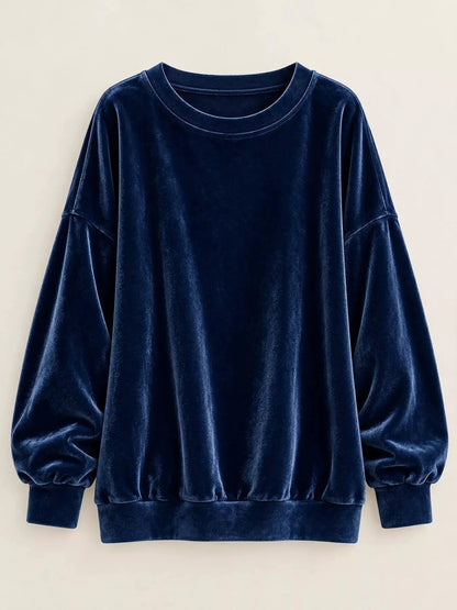 Crew Neck Drop Shoulder Oversized Plus Size Sweatshirt - Bitsy Gypsy Boutique