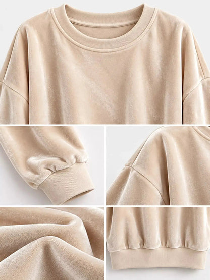 Crew Neck Drop Shoulder Oversized Plus Size Sweatshirt - Bitsy Gypsy Boutique