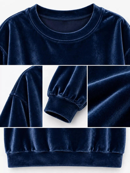 Crew Neck Drop Shoulder Oversized Plus Size Sweatshirt - Bitsy Gypsy Boutique