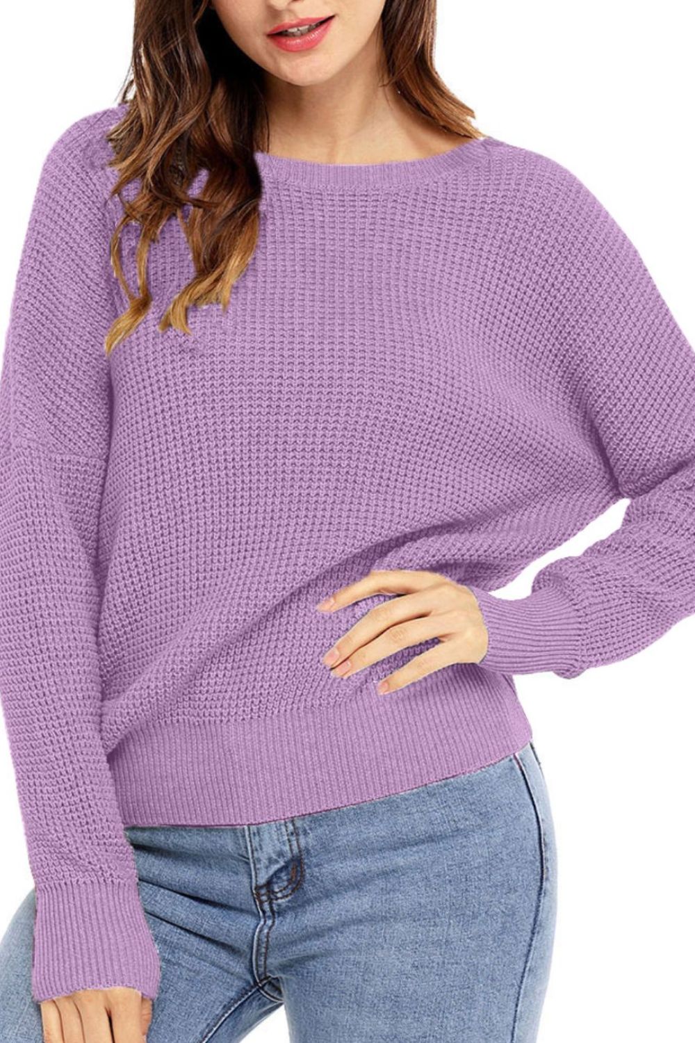 Crisscross Back Boat Neck Sweater - Bitsy Gypsy Boutique