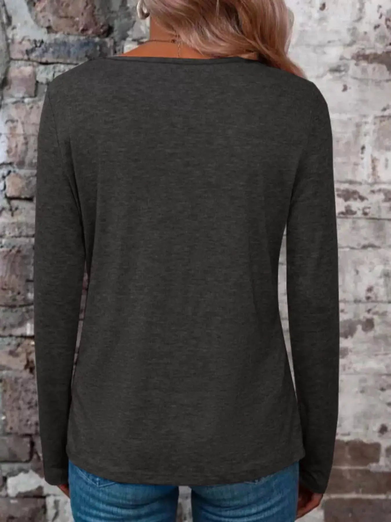 Crisscross V-Neck Long Sleeve T-Shirt by Trendsi
