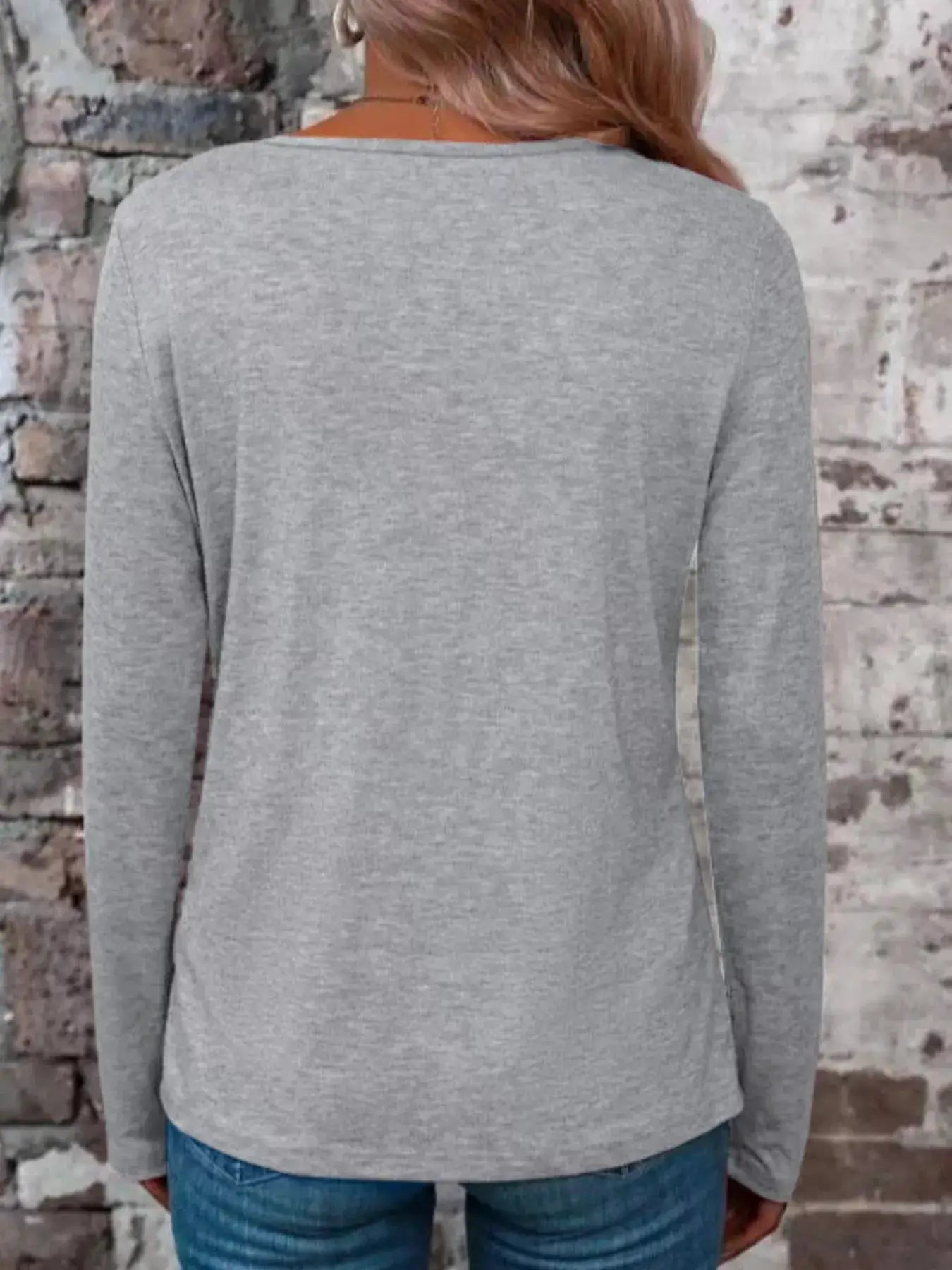 Crisscross V-Neck Long Sleeve T-Shirt by Trendsi