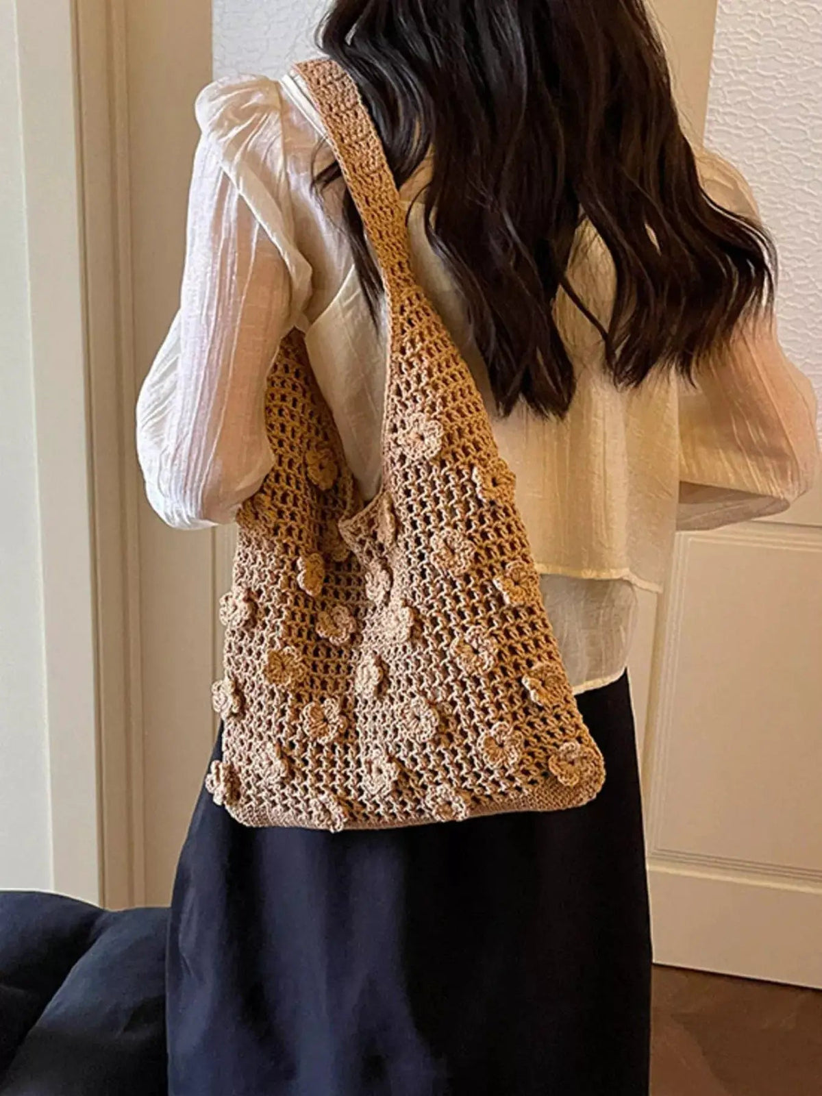 Crochet Floral Shoulder Bag - Bitsy Gypsy Boutique