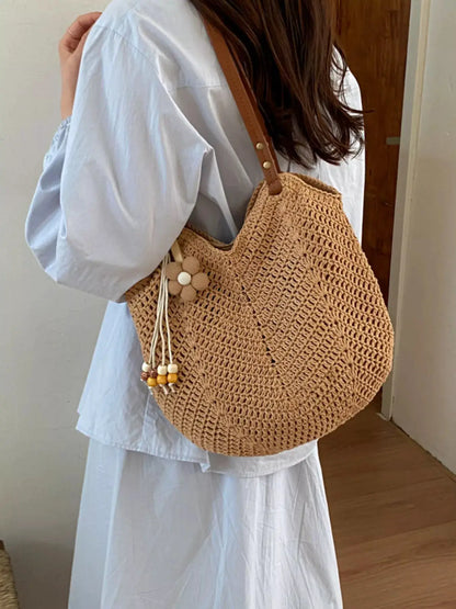 Crochet Knit Shoulder Bag by Trendsi