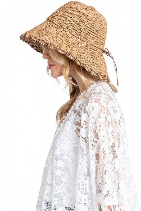 Crochet Straw Bucket Hat - Bitsy Gypsy Boutique