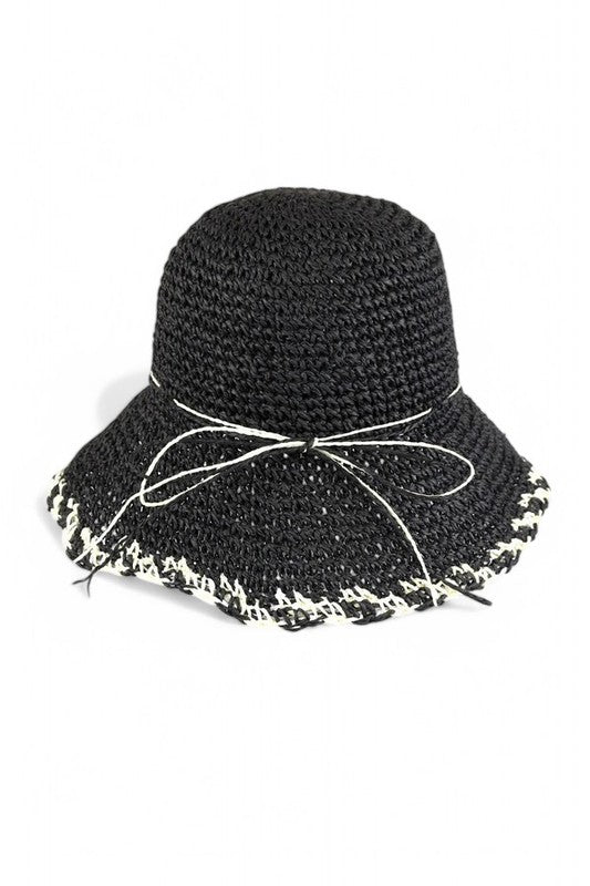 Crochet Straw Bucket Hat - Bitsy Gypsy Boutique