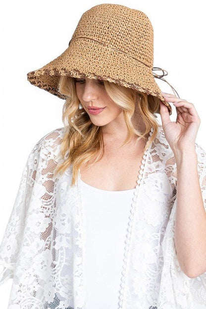 Crochet Straw Bucket Hat - Bitsy Gypsy Boutique