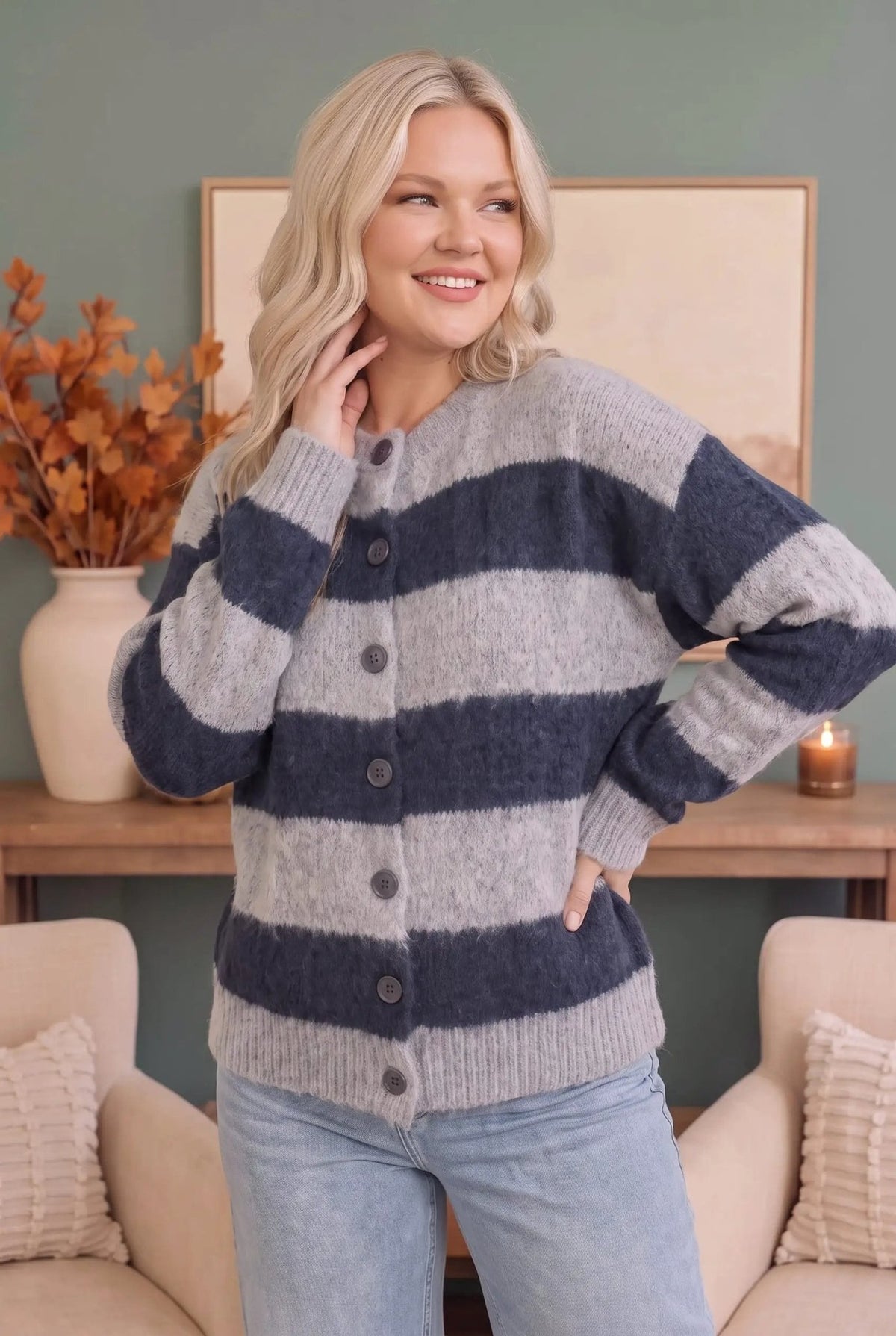 Cuddle Up Button Fuzzy Cardigan - Bitsy Gypsy Boutique