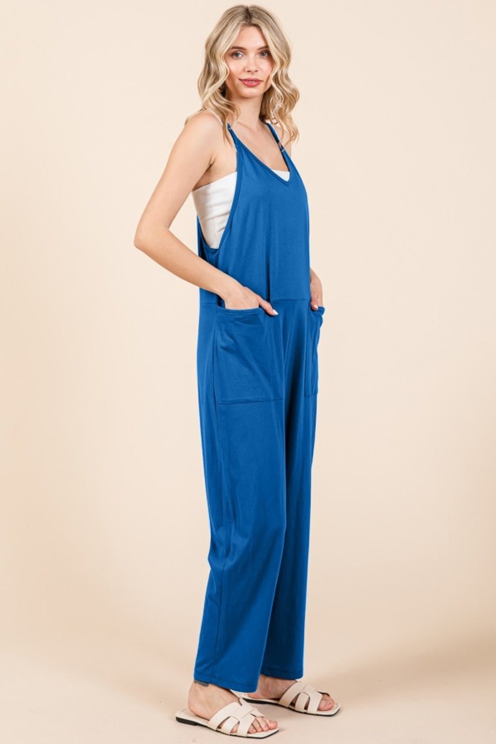 Culture Code Full Size Sleeveless Jumpsuit with Pockets - Bitsy Gypsy Boutique