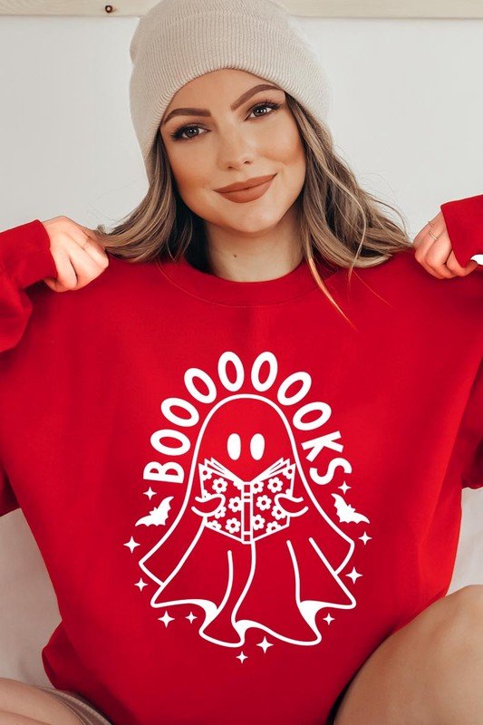 Cute Ghost Book Lover Graphic Fleece Sweatshirts - Bitsy Gypsy Boutique